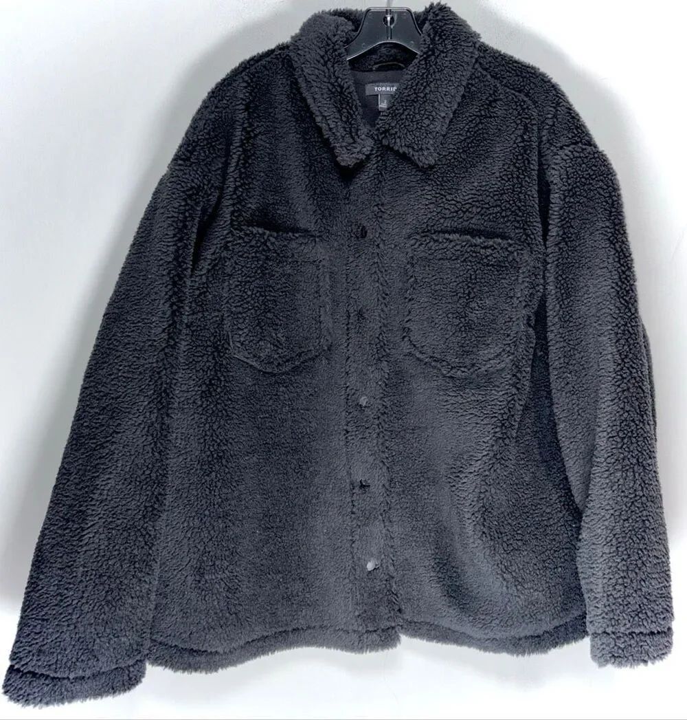 Torrid Black Sherpa Shacket size 2